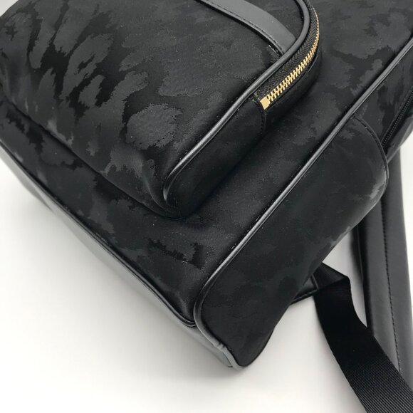 Michael Kors Black Nylon Leopard Print Bex Backpack - Picture 6 of 11